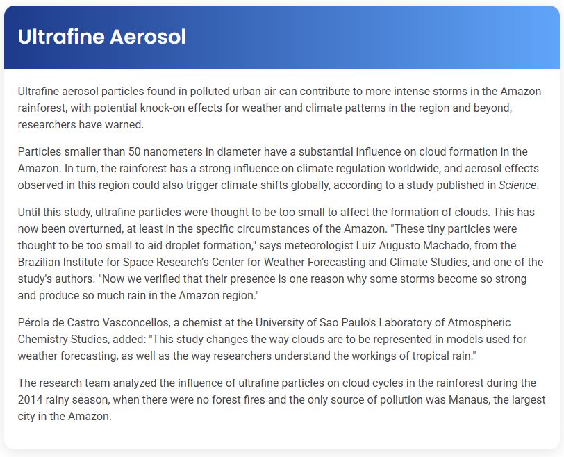 STEP – Reading Section – Ultrafine aerosol​