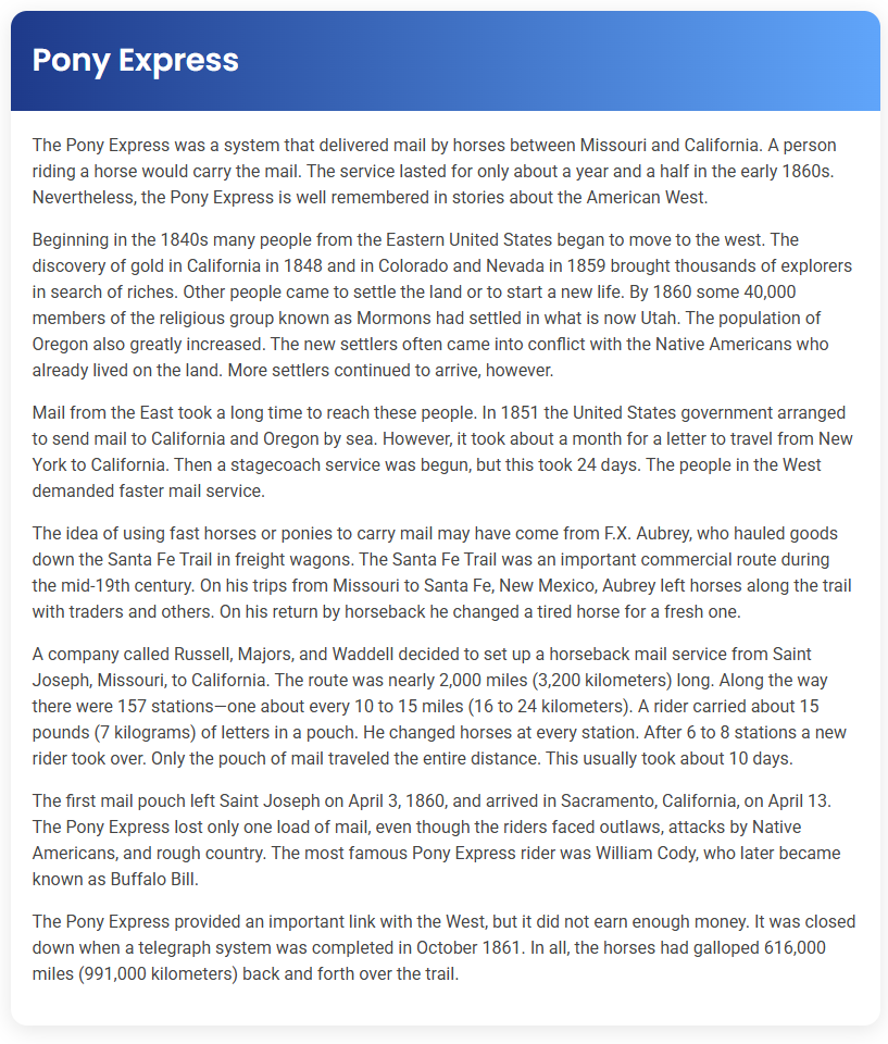 STEP – Reading Section – Paper