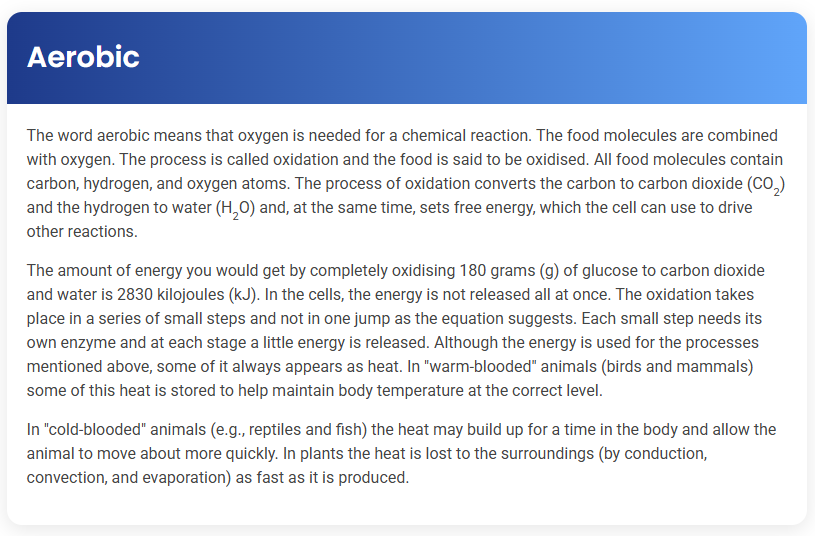 STEP – Reading Section –  Aerobic