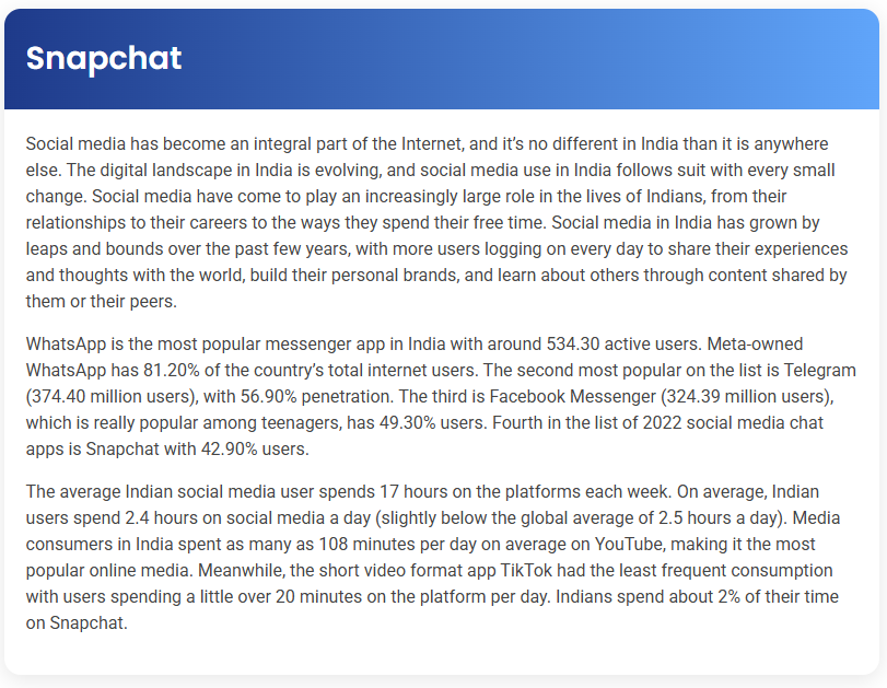 STEP – Reading Section – Snapchat