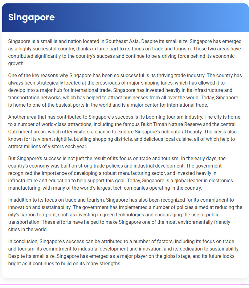 STEP – Reading Section – Singapore